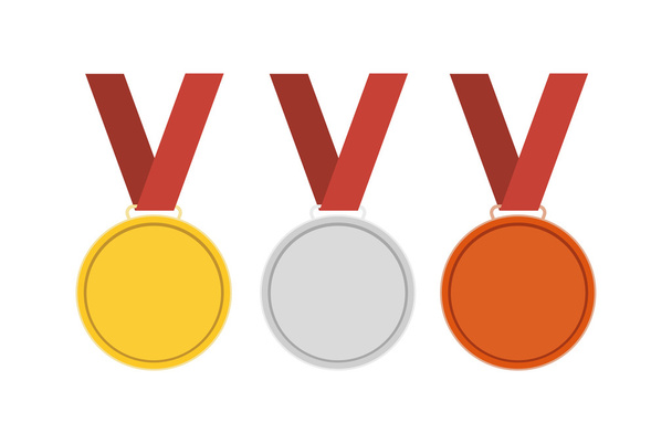 Gold, Silver, medal. - Vector, Image