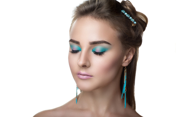 Maquillaje de agua azul
 - Foto, Imagen