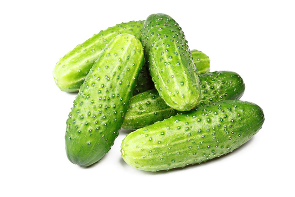 Green cucumbers isolated - Foto, afbeelding