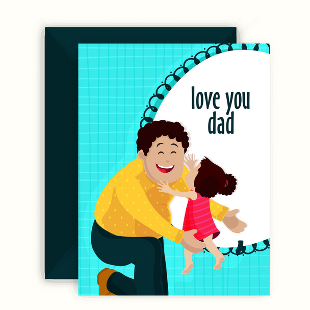 Greeting Card with Envelope for Father's Day. - Vettoriali, immagini