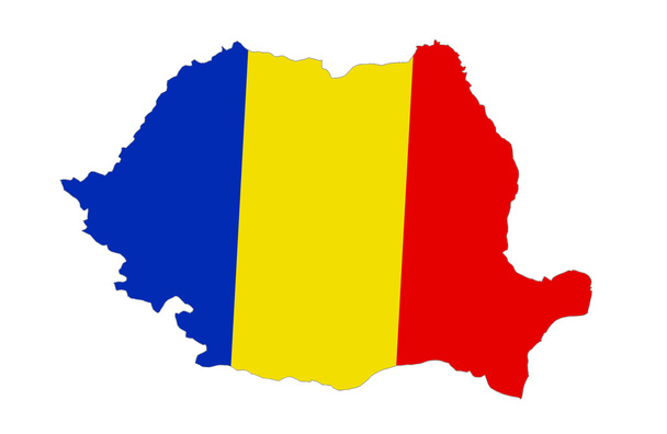 Romania map on white - Photo, Image