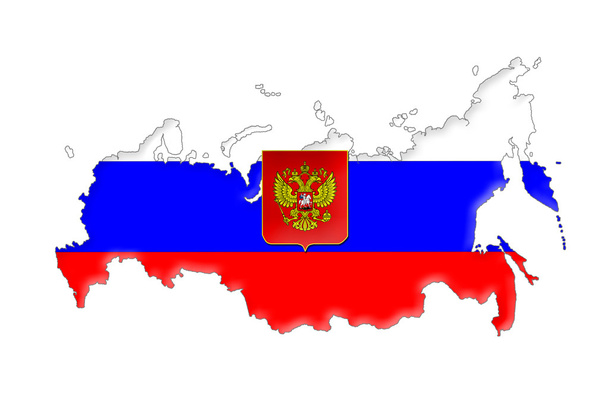 Russian Federation flag map - Zdjęcie, obraz