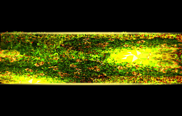 Abstraktní zelené a žluté svítící kapela krystalů s odrazy světla - Vektor, obrázek