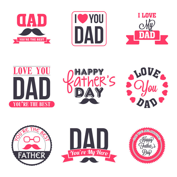 Typographic collection for Father's Day celebration. - Wektor, obraz