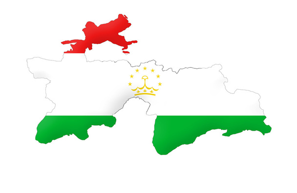 Republic of Tajikistan map - Φωτογραφία, εικόνα