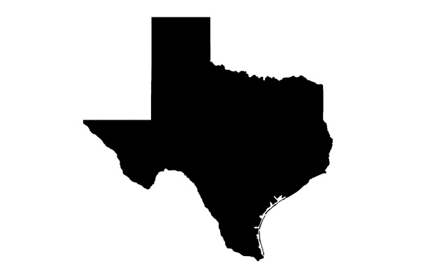 State of Texas map on white - Foto, afbeelding