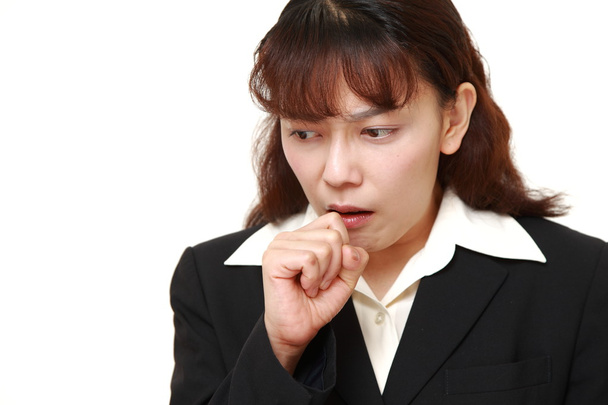 Asian businesswoman coughing - Valokuva, kuva