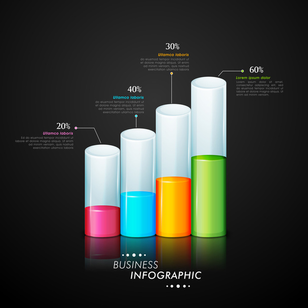 Infographic bars for Business. - Vector, afbeelding