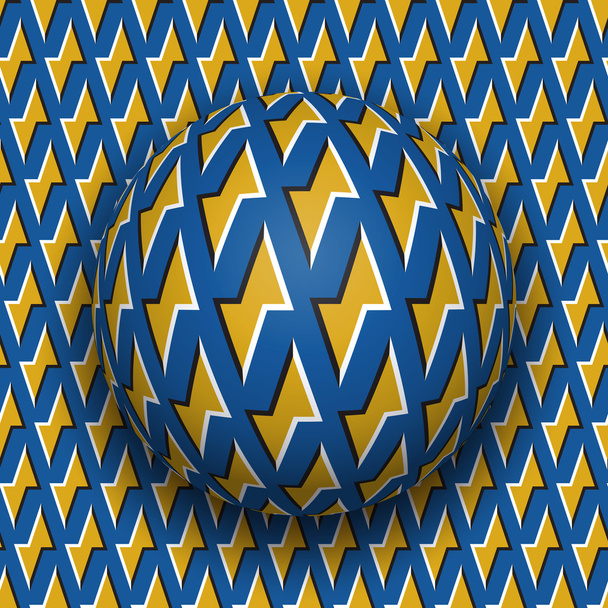 Μπάλα με ένα μοτίβο μπλε Χρυσή αστραπές κυλά επάνω σε επιφάνεια Χρυσή αστραπές μπλε - Διάνυσμα, εικόνα