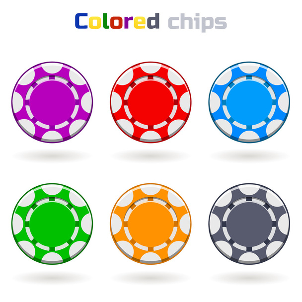 Vector Poker Chips in kleuren - Vector, afbeelding