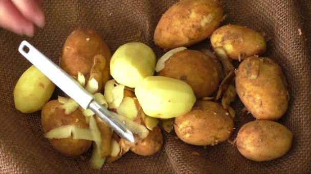 aardappelen en het proces van reiniging  - Video