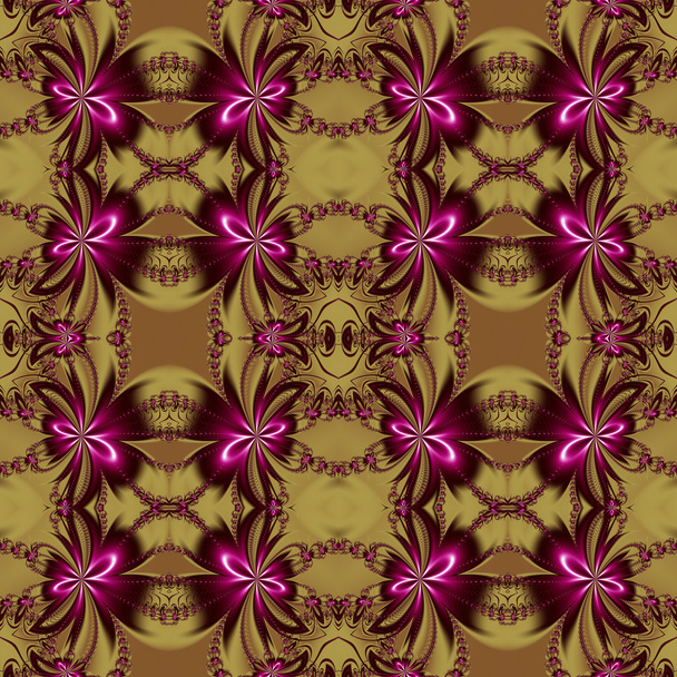 Patrón fractal de flor sin costura. Puedes usarlo para invitaciones.
, - Foto, Imagen