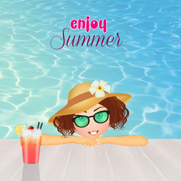 girl enjoys the summer holidays - Zdjęcie, obraz