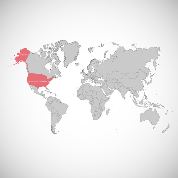 Mappa del mondo con il marchio del paese. Stati Uniti. Illustrazione vettoriale
. - Vettoriali, immagini