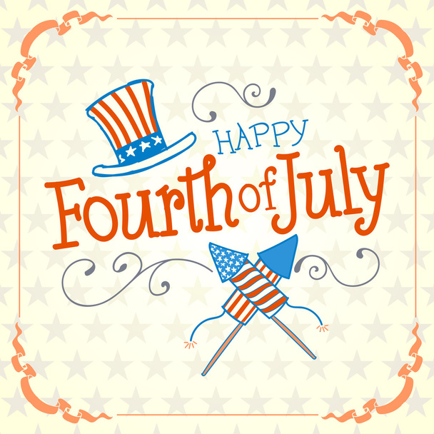 Happy Fourth of July - Διάνυσμα, εικόνα