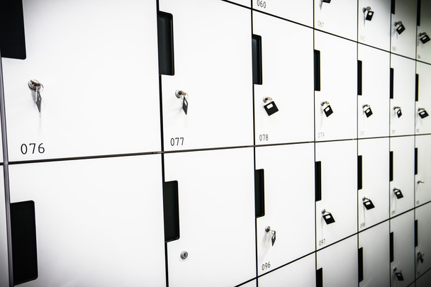 Γραμμές της lockboxes - Φωτογραφία, εικόνα