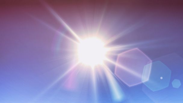 Солнечные лучи на голубом небе (супер высокое разрешение
) - Фото, изображение