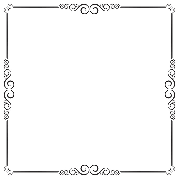 Decorative black square frame. - Διάνυσμα, εικόνα