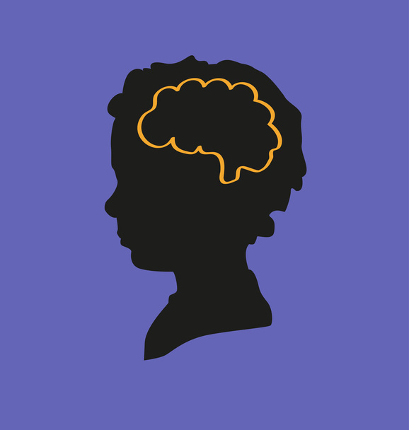 bir çocuğun beyin ile profil - Fotoğraf, Görsel