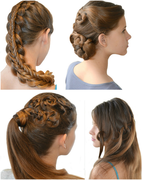 Collage - coiffure aux cheveux longs
 - Photo, image
