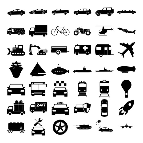 Icone dei trasporti. Illustrazione concettuale vettoriale per il design
 - Vettoriali, immagini