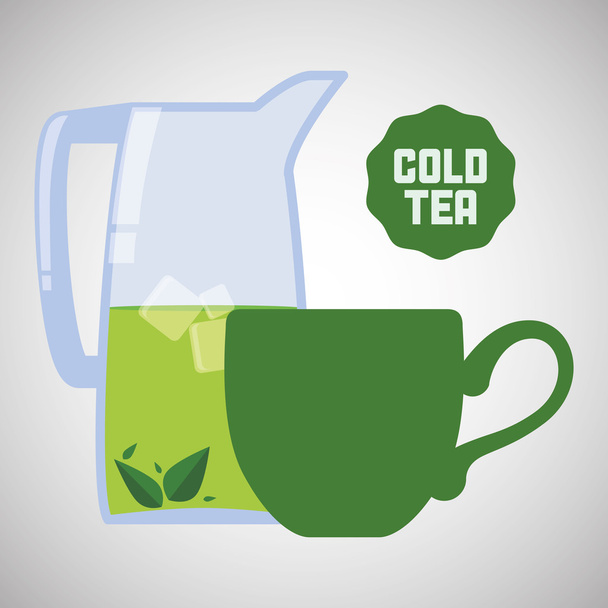 tea time icon. drink concept.  Flat illiustration - Vector, Image