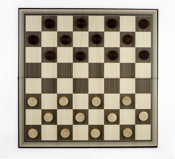 Checkers game on a white background - Foto, afbeelding
