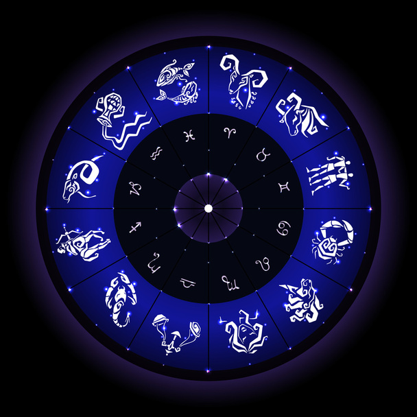 Круг Зодиака с знаками гороскопа
 - Вектор,изображение
