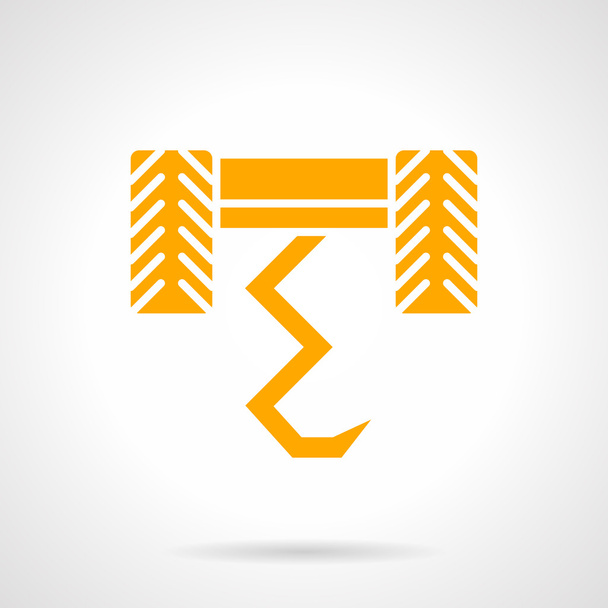 Plow geel glyph-stijl vector pictogram - Vector, afbeelding