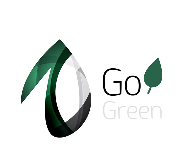 Absztrakt eco leag logo tervezés készült színes darab - különböző geometriai alakzatok - Vektor, kép