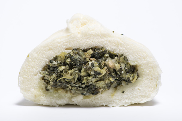 中国の蒸しパンの内部に詰め物を - 写真・画像