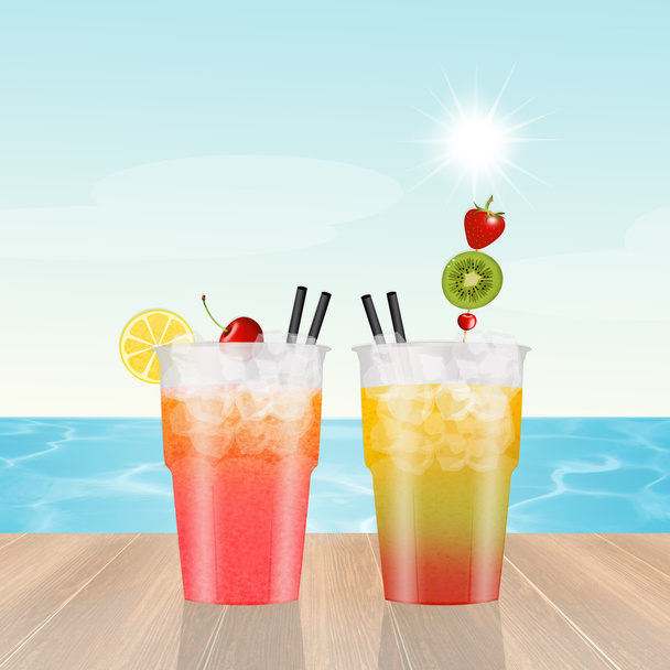 fresh cocktail on the beach - Foto, imagen