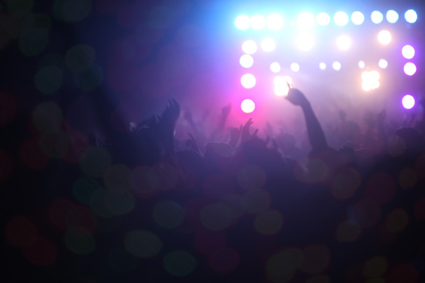Concert Crowd and Lights - Photo, Image