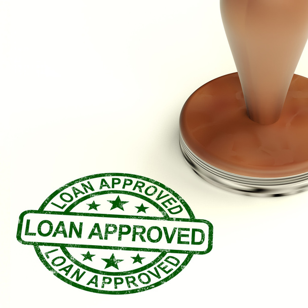 lening goedgekeurd stempel met kredietovereenkomst ok - Foto, afbeelding