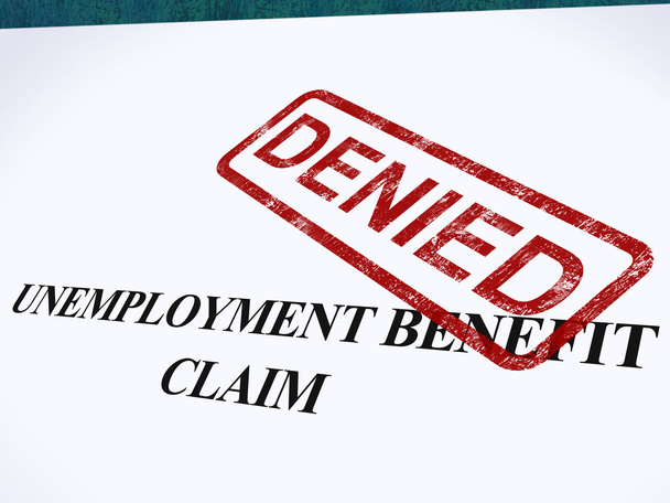 Arbeitslosengeld-Antrag abgelehnt Stempel zeigt Sozialversicherung wir - Foto, Bild