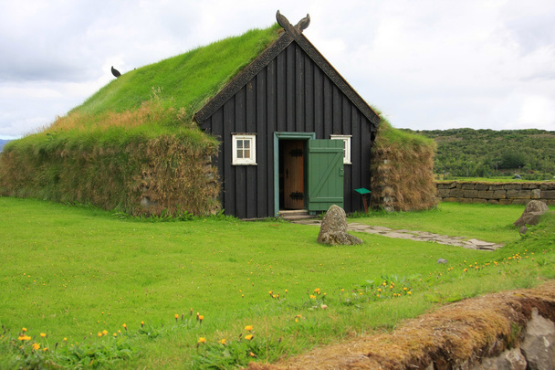 Icelandic turf house - Foto, Imagem