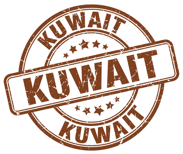 Kuwait brown grunge round vintage rubber stamp.Kuwait stamp.Kuwait round stamp.Kuwait grunge stamp.Kuwait.Kuwait vintage stamp. - Vector, Imagen