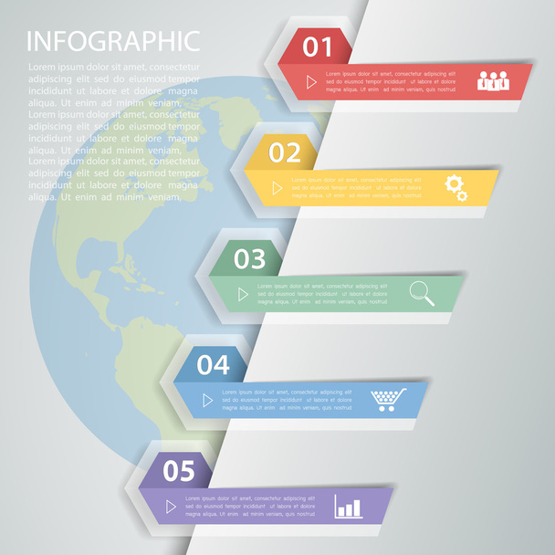 Design template Infographic. Vector illustration can be used for workflow layout, diagram, number options - Vetor, Imagem
