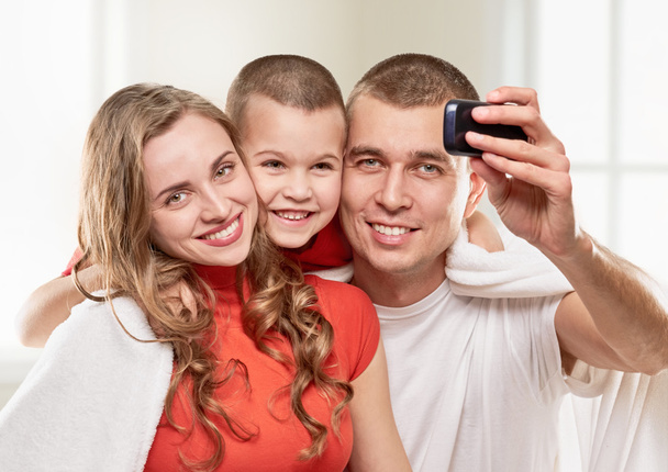 selfie portrait together indoor - Foto, Imagen