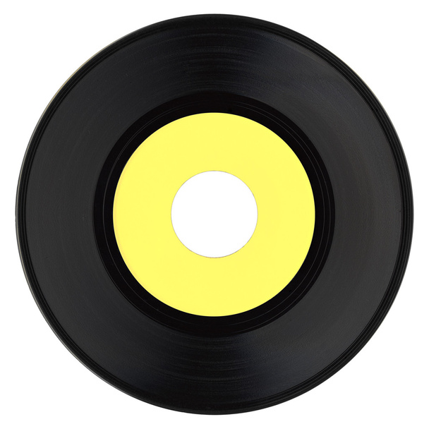 Disque vinyle avec étiquette jaune
 - Photo, image