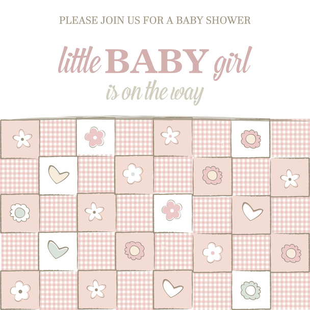baby girl shower card - Vector, Image