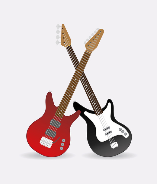 Guitarra elétrica e baixo
 - Vetor, Imagem