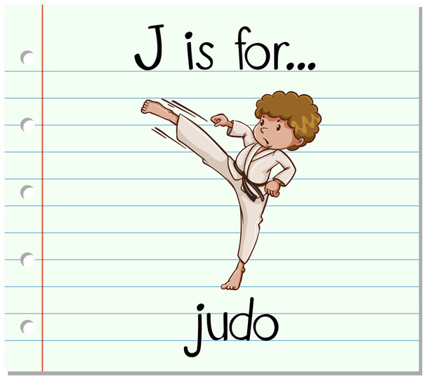 Kartičky písmeno J je pro judo - Vektor, obrázek