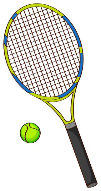 Tennis racket and tennis ball - Vector, Image