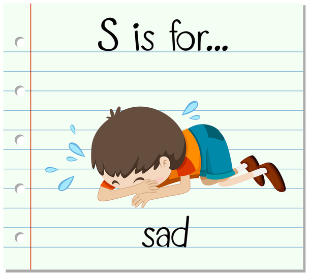 Kartičky dopis S je smutná - Vektor, obrázek