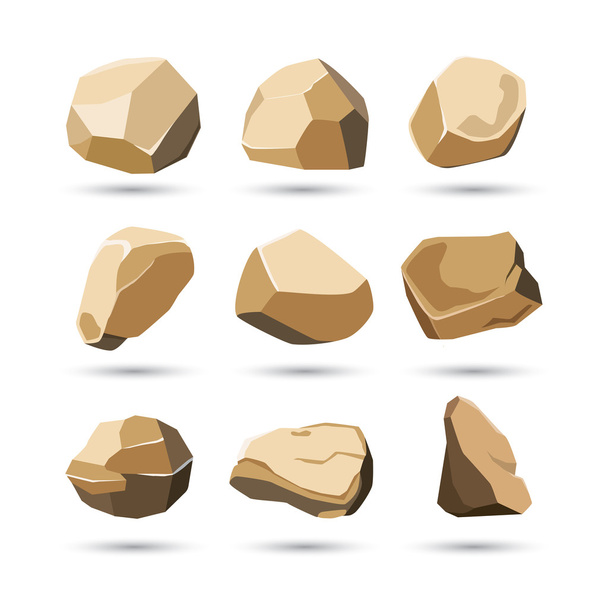 conjunto de roca y piedra
 - Vector, Imagen