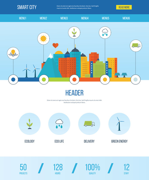 Green eco city infographic - ベクター画像