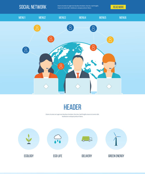 Social network and teamwork concept - Vector, Image