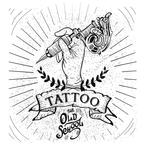 retro style tattoo shop - Vektor, obrázek