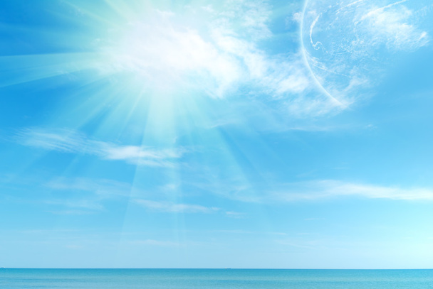 όμορφο μπλε ουρανό Καραϊβικής και ήλιο - Φωτογραφία, εικόνα